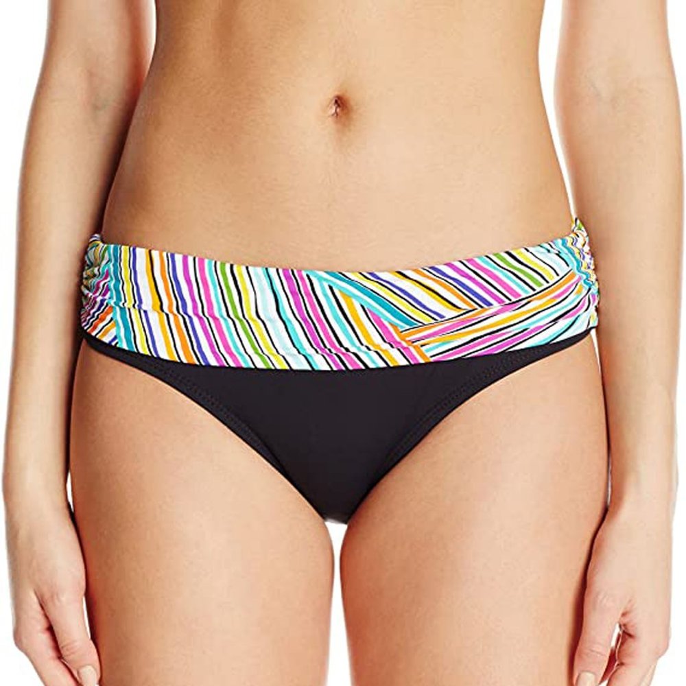 NWT Anne Cole Rainbow Mid-Rise Bikini Bottoms